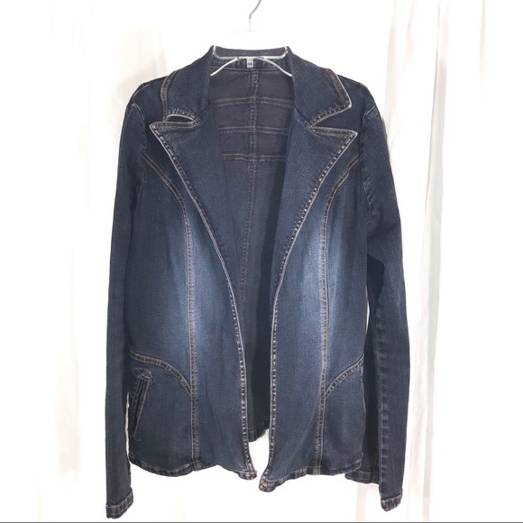 Jackets & Blazers - Trendy Stretch Denim Open Blazer, Size M